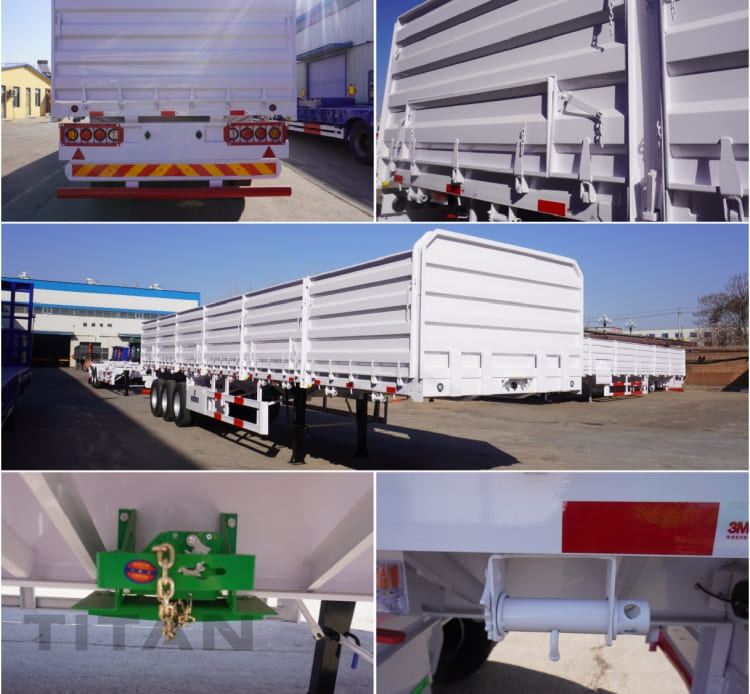 3 Axle 40 Ton Sidewall Bulk Cargo Semi Trailer for Sale in Congo