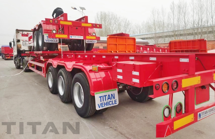 2 Axle 20 Ft and Tri Axle 40 Ft Shipping Container Chassis Trailer for sale in Congo