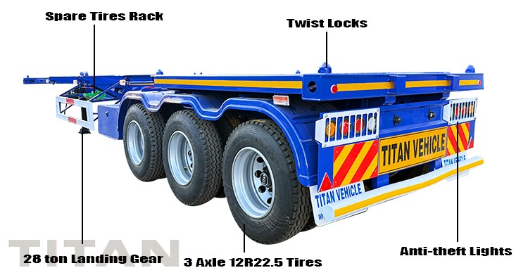 3 Axle 40 Ft Container Chassis Trailer for Sale in Jamaica
