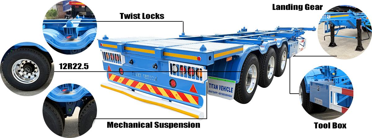 Shipping Container Chassis Trailer for Sale in Guam