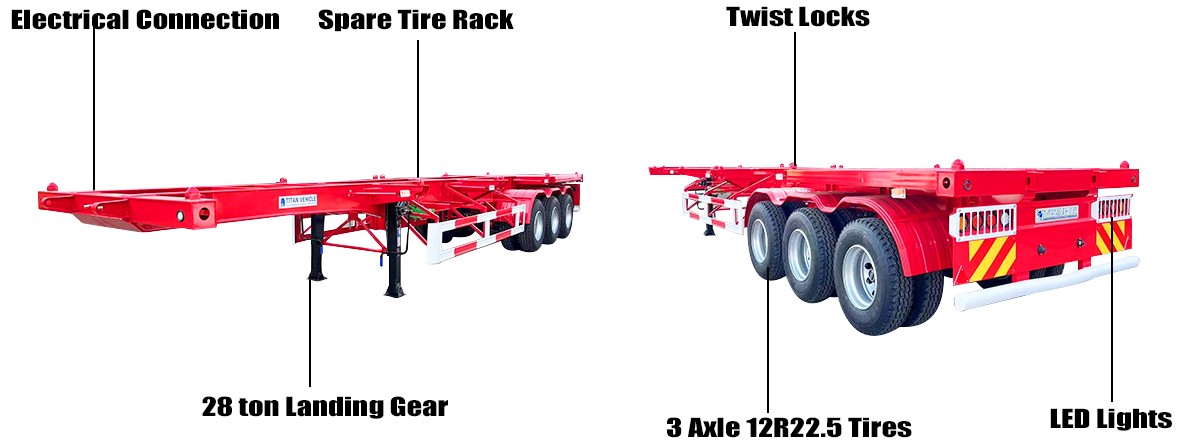 Shipping Container Chassis Trailer for Sale in Guam