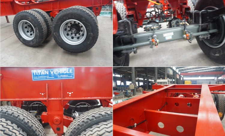 2 Axle 20ft Skeleton Semi Trailer for transport of 20' container for sale 