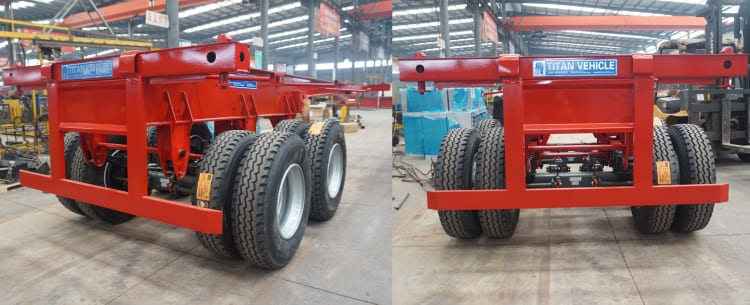 2 Axle 20ft Skeleton Semi Trailer for transport of 20' container for sale 