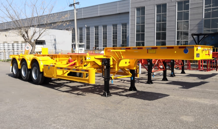 3 Axles 20ft Gooseneck Skeleton Container Truck Trailer for Sale