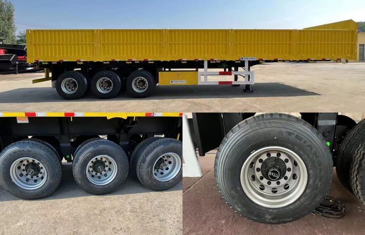  3 Axle 60 Tons Drop Sided Trailers for Sale in Tanzania