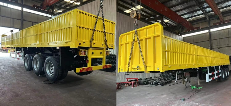  3 Axle 60 Tons Drop Sided Trailers for Sale in Tanzania