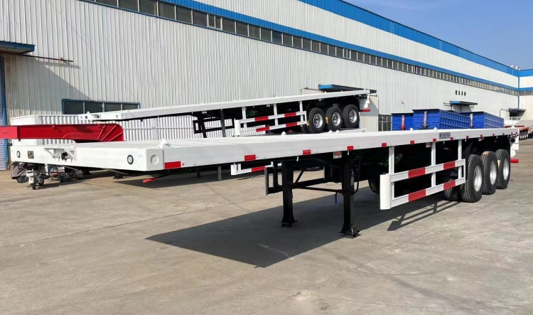 Flat Bed Trailers for Sale Near Me in Ghana | 3 Axle Flat Bed 40 Ft Trailers
