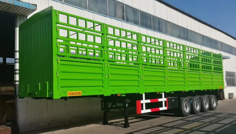 Sugar Cane Trailers for Sale in Senegal | Pig Transport Trailer | Semi Trailer with Fence
