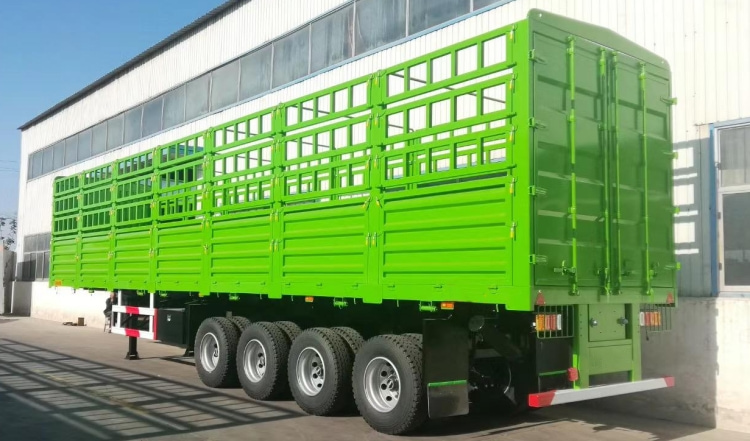 Sugar Cane Trailers for Sale in Senegal | Pig Transport Trailer | Semi Trailer with Fence