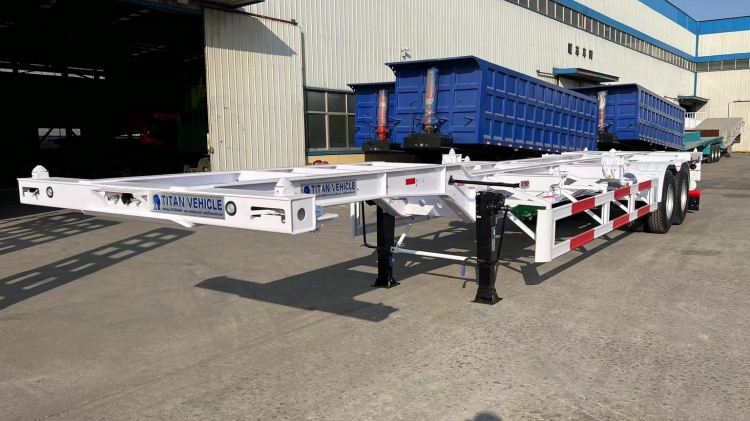 2 Axle 40ft Gooseneck Container Skeleton Trailer for Sale in Tanzania | Skeleton Container Trailer
