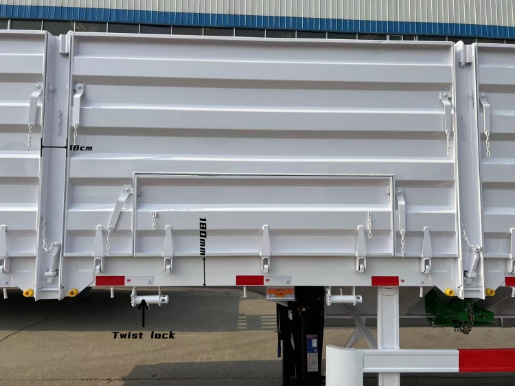 Tri Axle Dropside Trailer for Sale in Tanzania | Fence Drop Side Trailer