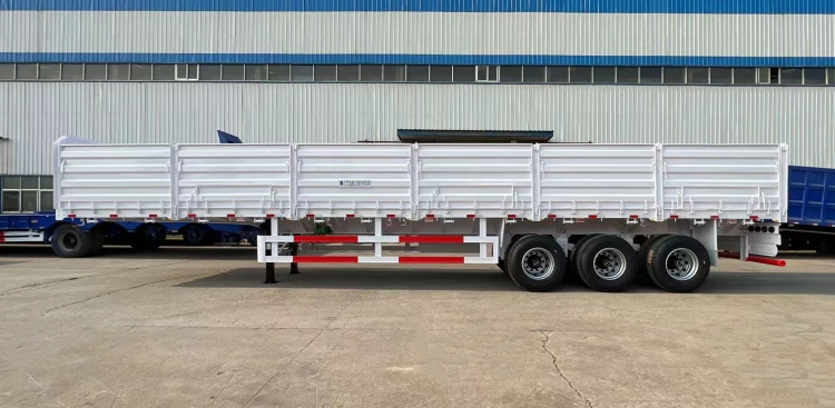 Tri Axle Dropside Trailer for Sale in Tanzania | Fence Drop Side Trailer