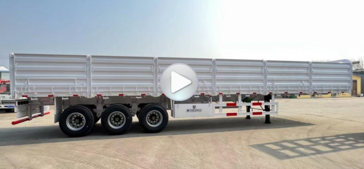 Tri Axle Dropside Trailer for Sale in Tanzania | Fence Drop Side Trailer