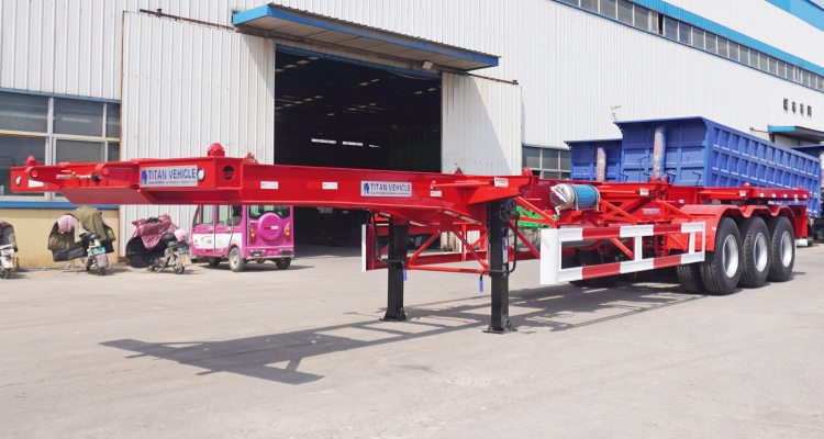 Tri Axle 40feet Container skeletal Semi Trailer for Sale in Tanzania
