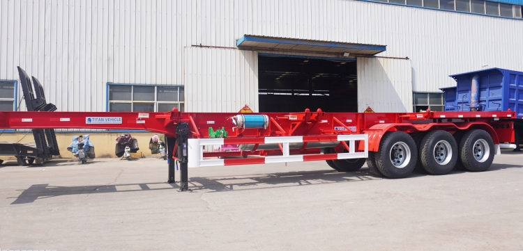 Tri Axle 40feet Container skeletal Semi Trailer for Sale in Tanzania
