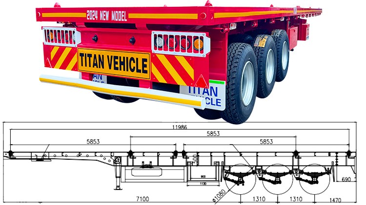 3 Axle Flatbed Trailer for Sale in Tanzania