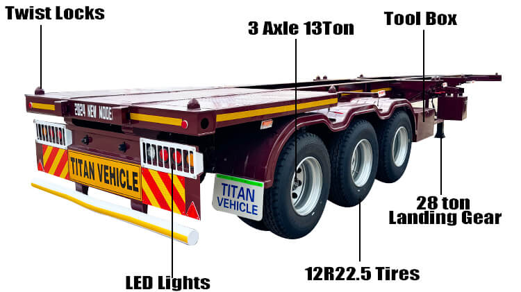 40 Foot Shipping Container Trailer | Skeletal Semi Trailer for Sale in Guam