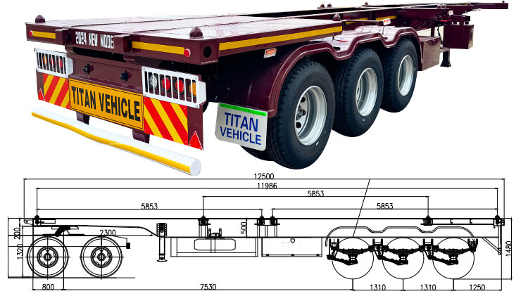 40 Foot Shipping Container Trailer | Skeletal Semi Trailer for Sale in Guam