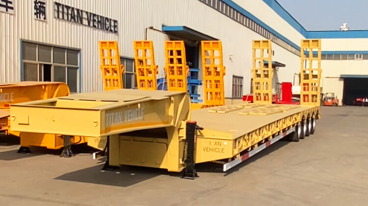 4 Axle 100 Ton Hydraulic Lowbed Trailer for Sale in Zambia