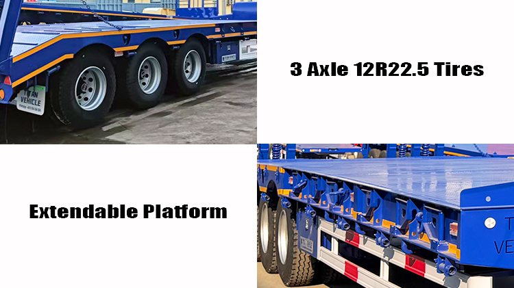 3 Axle Lowbed Semi Trailer for Sale in Tanzania