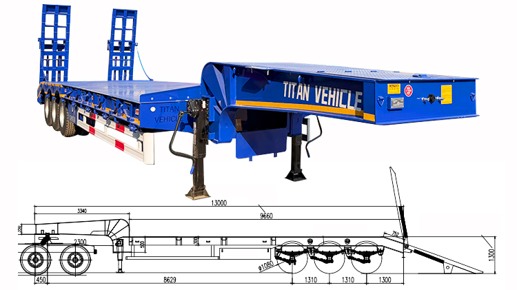 3 Axle Lowbed Semi Trailer for Sale in Tanzania