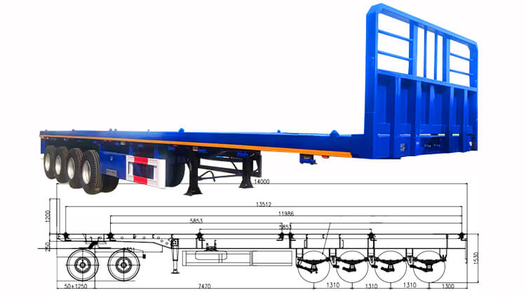 4 Axle Flatbed Truck Trailer for Sale in Zambia