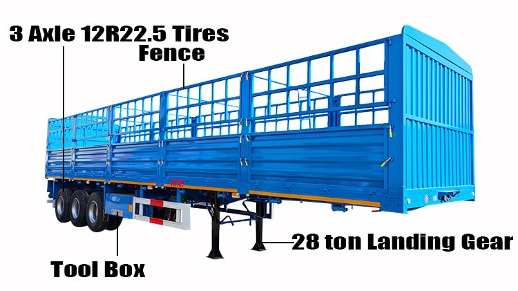 Titan 3 Axle Fence Cargo Semi Trailer for Sale in Sudan