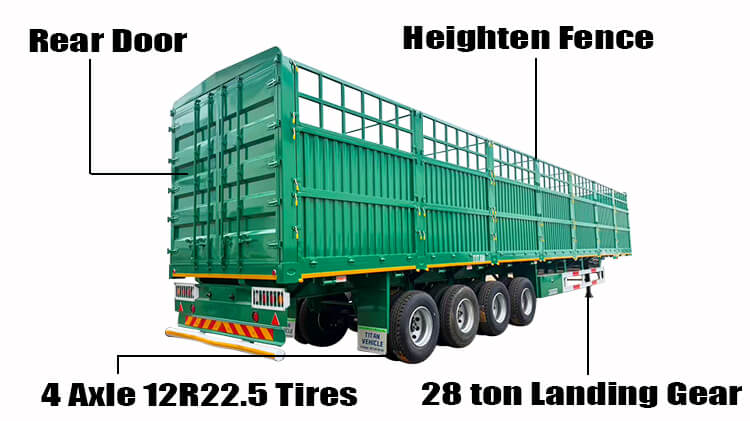 Titan 4 Axle Fence Cargo Semi Trailer for Sale in Guinea