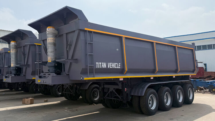 4 Axle Steel Semi End Dump Trailers for Sale in Costa Rica