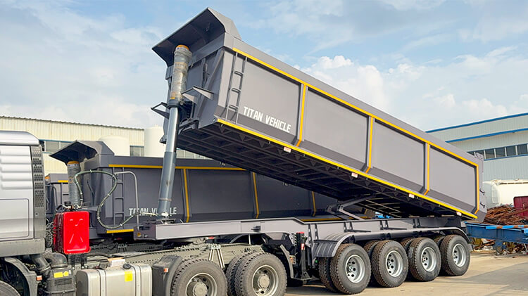 4 Axle Steel Semi End Dump Trailers for Sale in Costa Rica