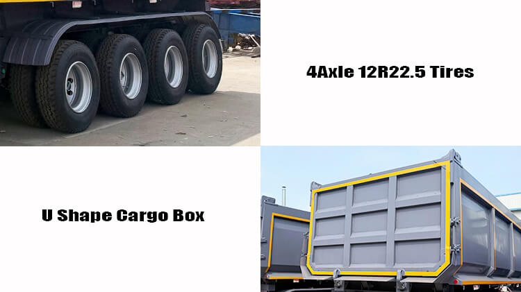 4 Axle Steel Semi End Dump Trailers for Sale in Costa Rica
