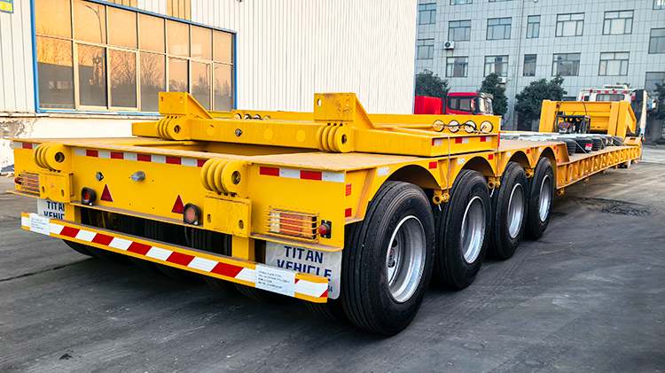 Titan 4 Axle 100 ton Detachable Neck Gooseneck Trailer for Sale in Ghana