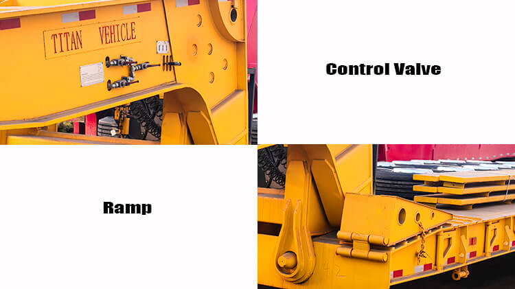 Titan 4 Axle 100 ton Detachable Neck Gooseneck Trailer for Sale in Ghana