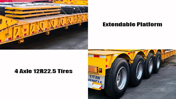 Titan 4 Axle 100 ton Detachable Neck Gooseneck Trailer for Sale in Ghana