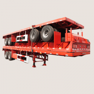  2 Axles 40ft Flatbed Container Trailer with Bogie Suspension