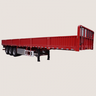 3 Axle Flatbed Semi Trailer with Side Wall